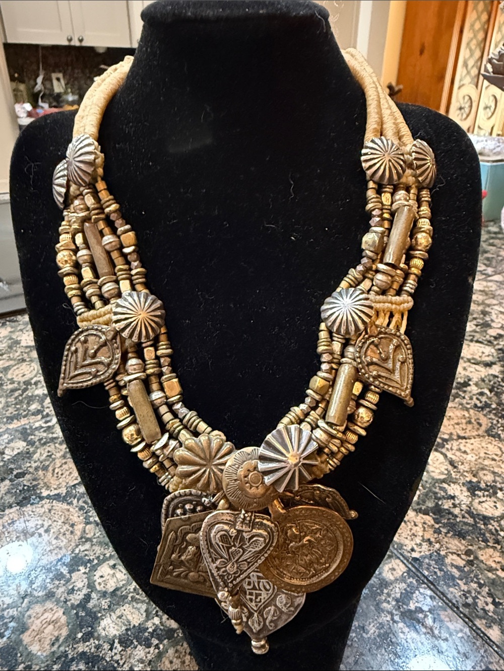 Multi strand Mummy's Bundle Necklace.